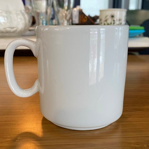 Lavazza White China Stackable Coffee Cup with Dark Blue Logo - Picture 2 of 6